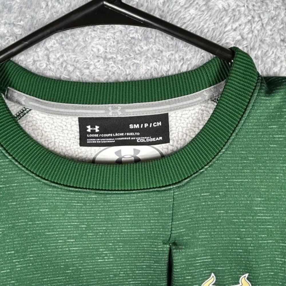 Under Armour USF Bulls Green Crewneck Sweatshirt Pullover‎ Size Small - Picture 10 of 12